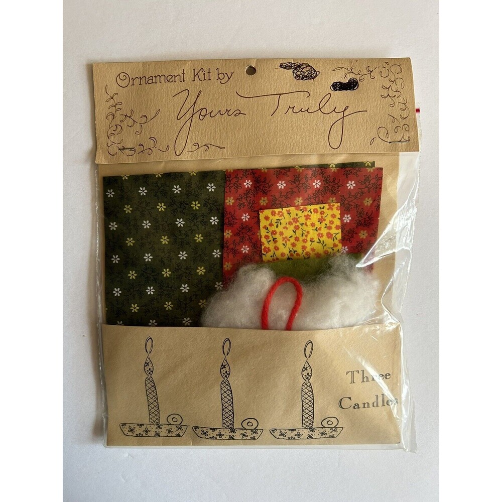 Three Candles Ornament Kit Made in USA  by Yours Truly New